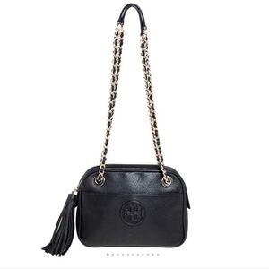 Tory Burch black leather Thea shoulder bag barely used